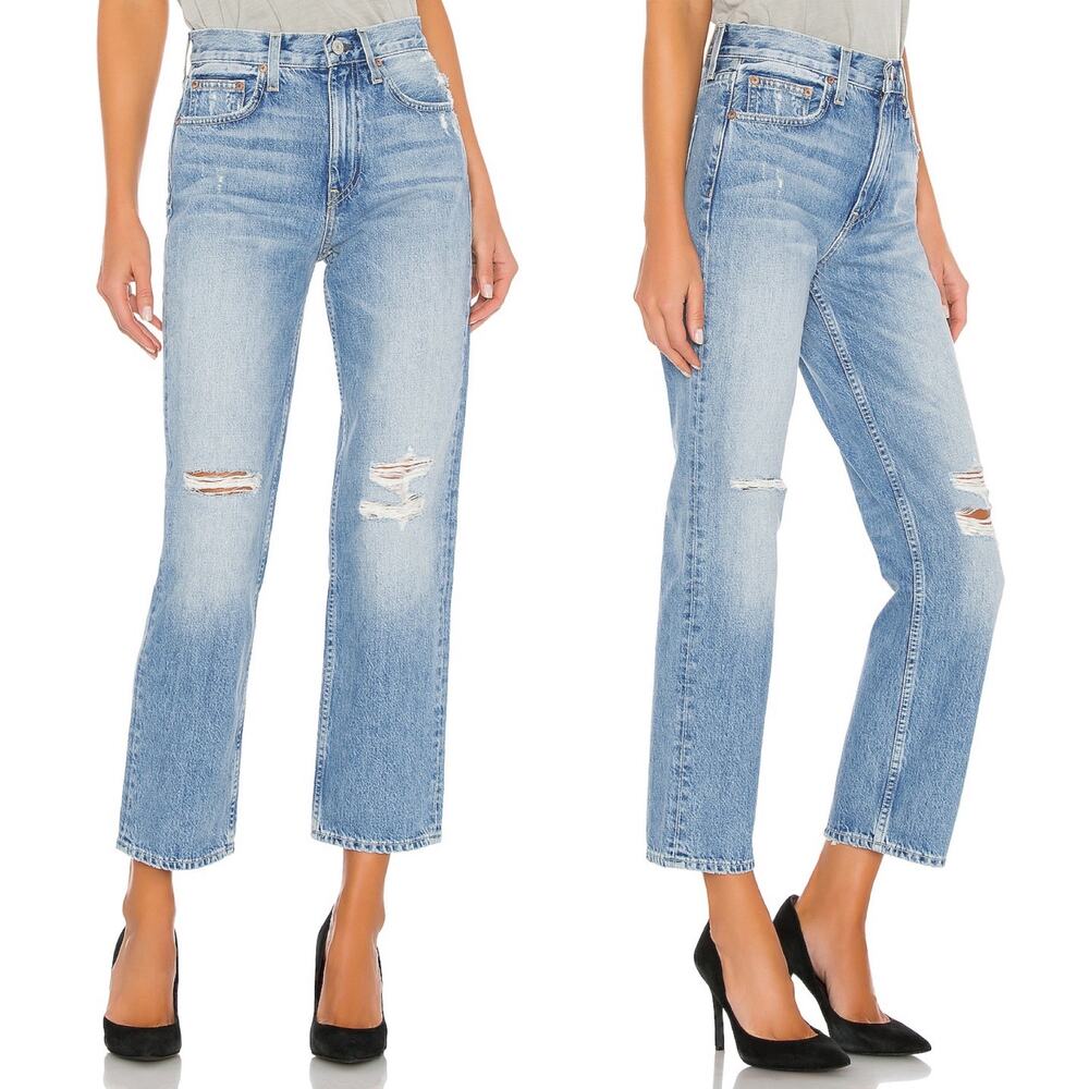 TRAVE Riley 90s Distressed Straight Jeans Time After Time